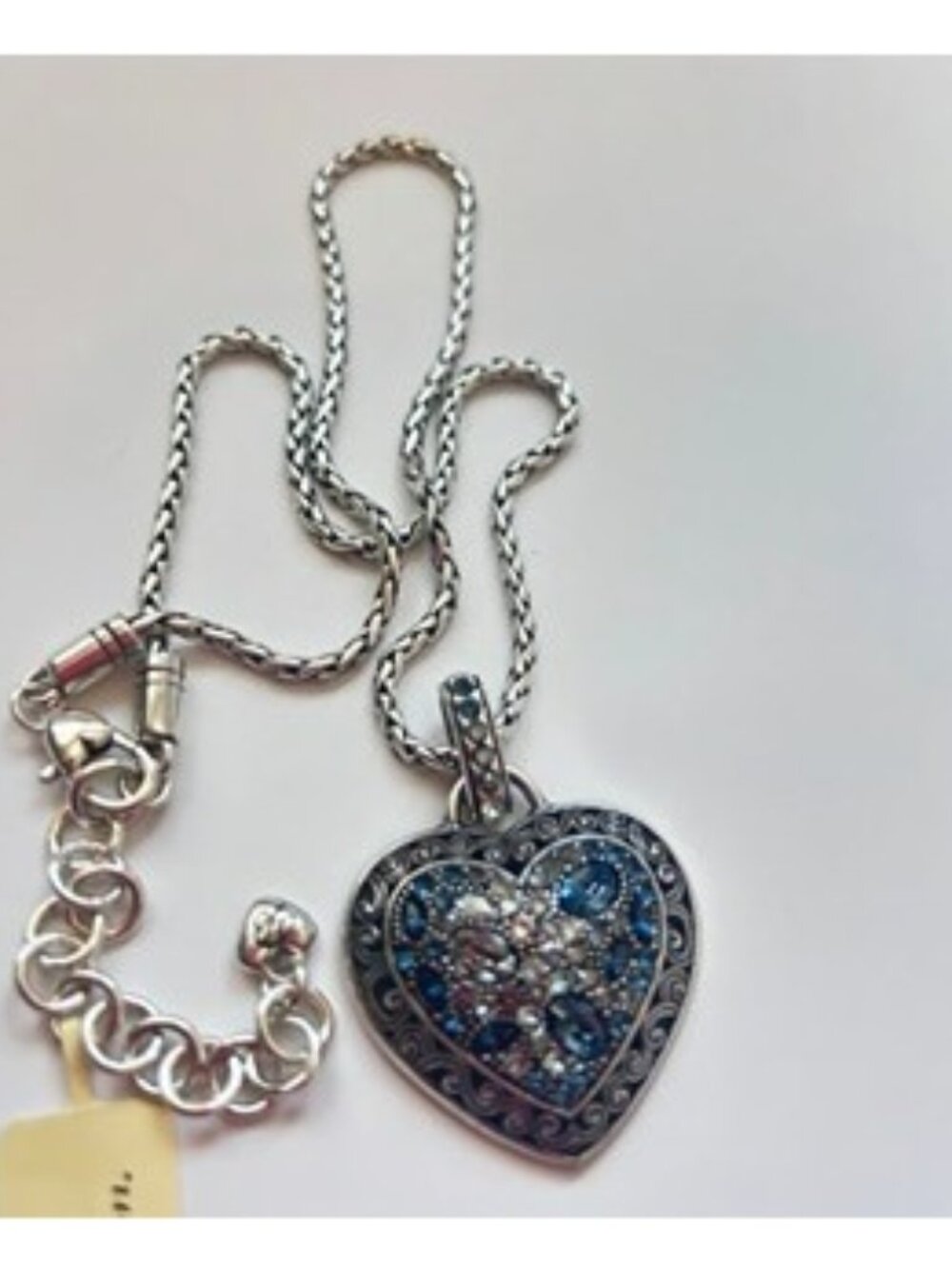Brighton Crystal Voyage Blue crystal heart necklace  NWoutlet tag